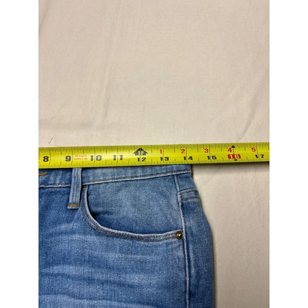Frame Denim Le High Straight Jeans Opus Blue Raw Hem LHSTRB969 Womens Size 26X26